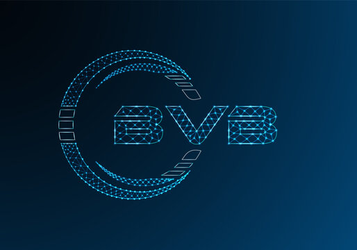 BVB low poly letter logo vector design. BVB lower poly logo design.