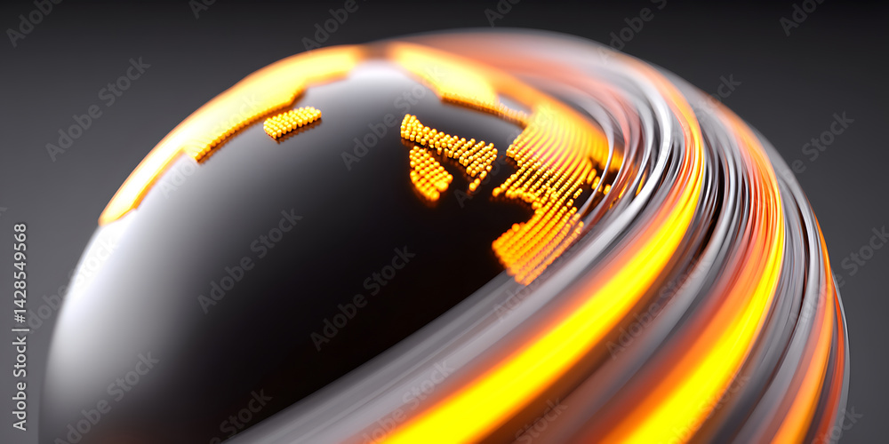 Wall mural abstract light three-dimensional luminous particles technology sense kv main visual background