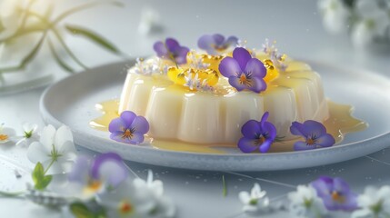 a delicate plate of vanilla panna cotta