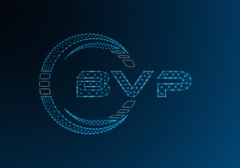 BVP low poly letter logo vector design. BVP lower poly logo design.
