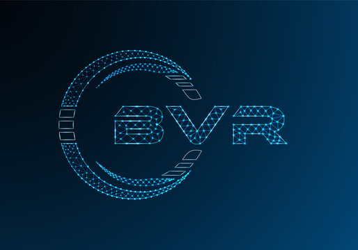 BVR low poly letter logo vector design. BVR lower poly logo design.