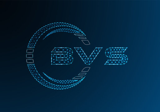 BVS low poly letter logo vector design. BVS lower poly logo design.