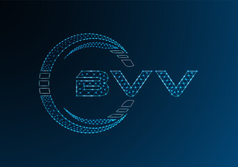 BVV low poly letter logo vector design. BVV lower poly logo design.