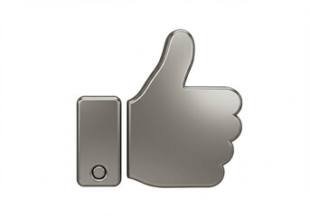 Metallic Grey Thumbs Up Gesture Icon