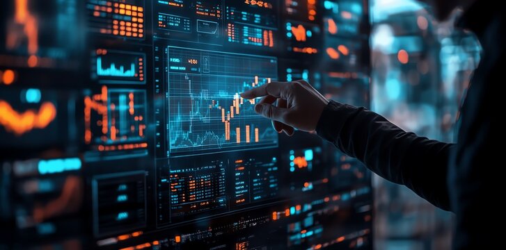 A business investor analyzing stock market trends