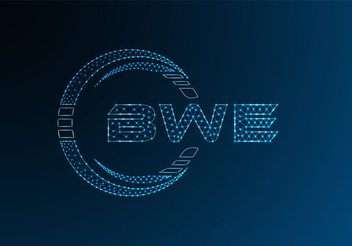 BWE low poly letter logo vector design. BWE lower poly logo design.