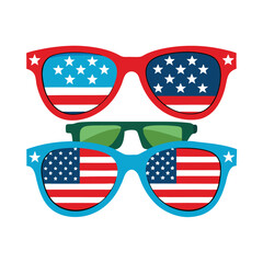American sunglasses set shilhotee vector isolated on white background