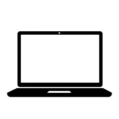 Laptop Icon Silhouette &ndash; Black Vector Design for Technology, Work, and Digital Devices