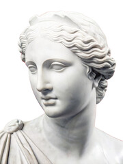 Close-Up of a Serene Classical Sculpture  Aphrodite-Inspired Marble Bust, Exquisite Detail, Ancient Art
