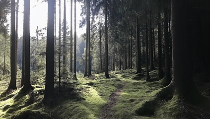 Naklejka premium morning in the forest