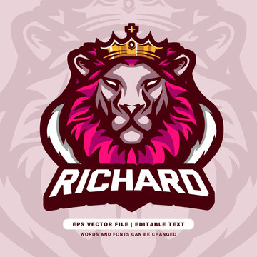 Richard E-sport Logo - Royal Lion King Gaming Emblem