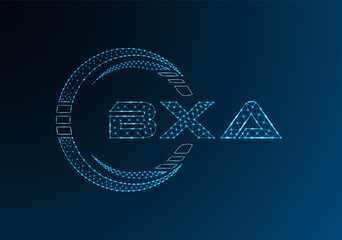 BXA low poly letter logo vector design. BXA lower poly logo design.