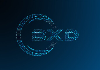 BXD low poly letter logo vector design. BXD lower poly logo design.