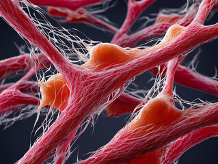 Microscopic Regeneration of Artificial Skin Cells with Collagen Fibers