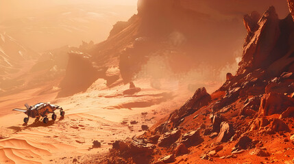 Wind turbines in a field with bubbles during a sunset creating an atmospheric perspective view