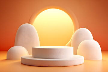 Fototapeta premium 3D scene e-commerce product booth background creative space material