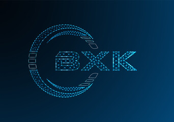 BXK low poly letter logo vector design. BXK lower poly logo design.