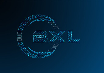 BXL low poly letter logo vector design. BXL lower poly logo design.