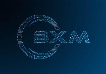 BXM low poly letter logo vector design. BXM lower poly logo design.