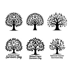 National Cancer Survivors Day tree vector design