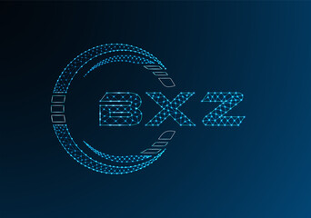 BXZ low poly letter logo vector design. BXZ lower poly logo design.