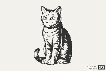 Obraz premium retro pixel cat