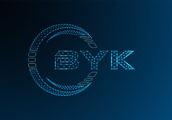 BYK low poly letter logo vector design. BYK lower poly logo design.