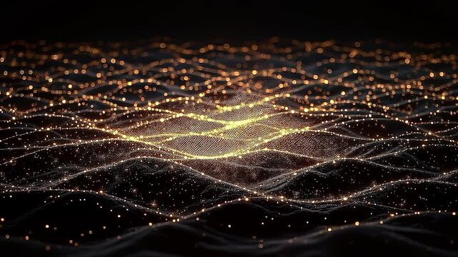 A vast, inky expanse punctuated by countless shimmering lights, appearing as an endless field of glittering dust motes scattered across black velvet