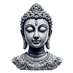 Buddha Statue with Intricate Details on Transparent Background
