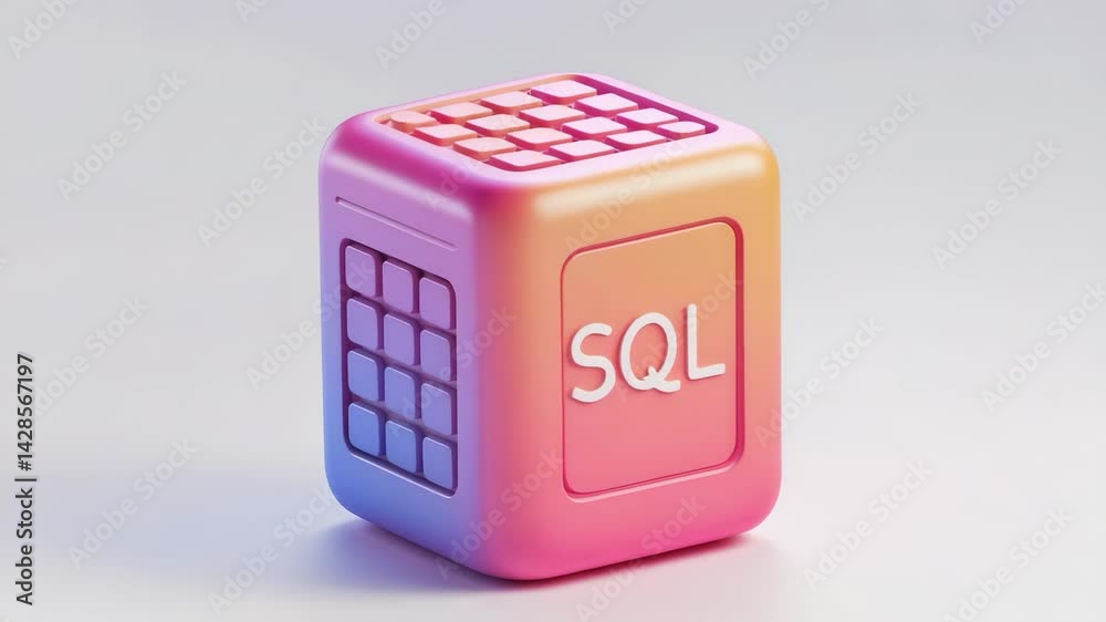 Poster sql database icon for storage and management in business networks