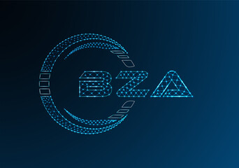 BZA low poly letter logo vector design. BZA lower poly logo design.