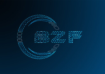BZF low poly letter logo vector design. BZF lower poly logo design.