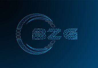 BZG low poly letter logo vector design. BZG lower poly logo design.