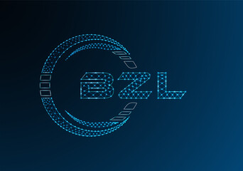 BZL low poly letter logo vector design. BZL lower poly logo design.