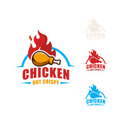 hot crispy fried chicken logo