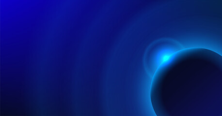 digital design featuring dark sphere against blue gradient. graphic evokes sense of technology and network communication. digital technology background Abstract