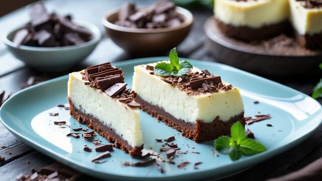 Delicious cocoa cake with filling