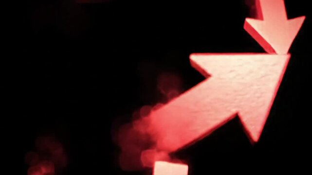 Red Arrows Falling Down with Motion Effect &ndash; Symbol of Decline, Drop, or Negative Trend

