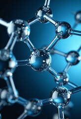 Abstract representation of chemical solution molecules bonding with organic compounds, chemical bonding, organic science concept