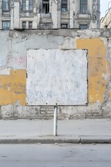 Blank Weathered Signboard Urban Street Scene