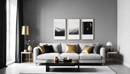 interior modern design room 3d