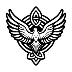 A solid style icon of holy dove symbol