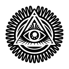 A filled style icon of god eye tattoo