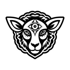A glyph style icon of lamb symbol