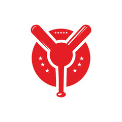 Red Abstract Symbolic Logo Design with Stars and Circular Motif