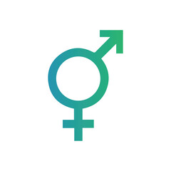 Gender Symbol Combining Male and Female Elements with Gradient Colors