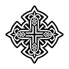 A filled style icon of orthodox symbol