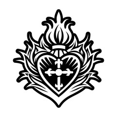Fototapeta premium A filled style icon of sacred heart symbol