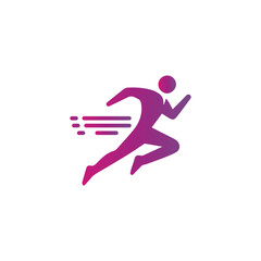 Multicolor Graphic of a Running Athlete Speed Vector