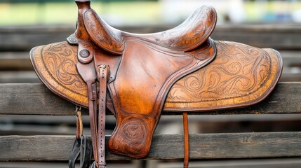 Handcrafted Western Saddle: A Timeless Equestrian Artifact